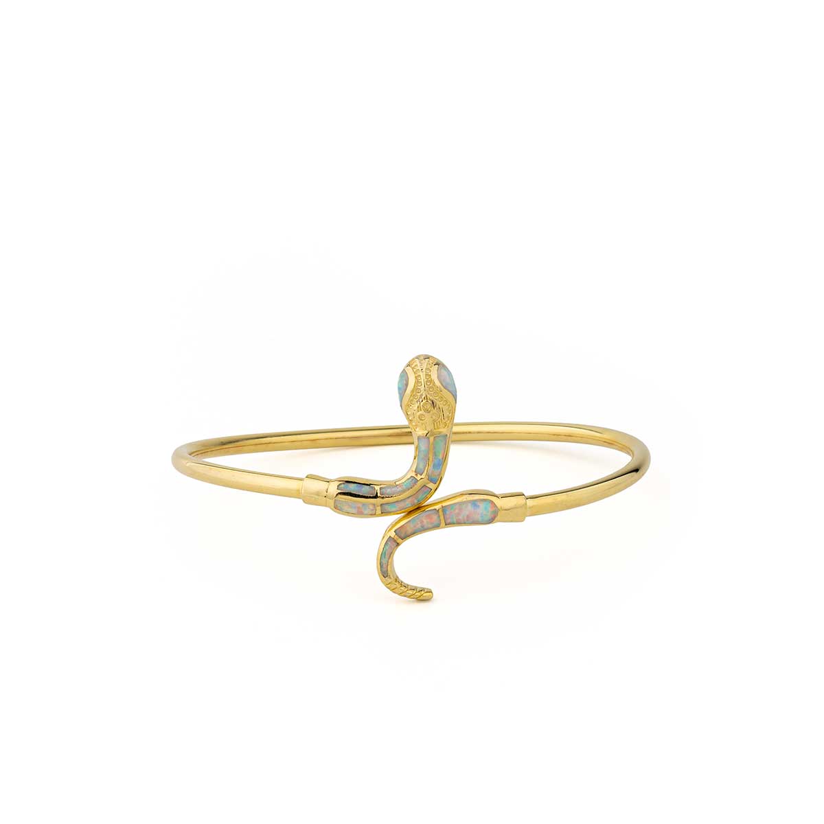 Snake Cuff Bracelet with Opal