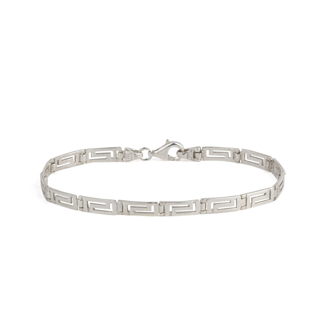 Greek Key Meander Bracelet 925 Sterling Silver