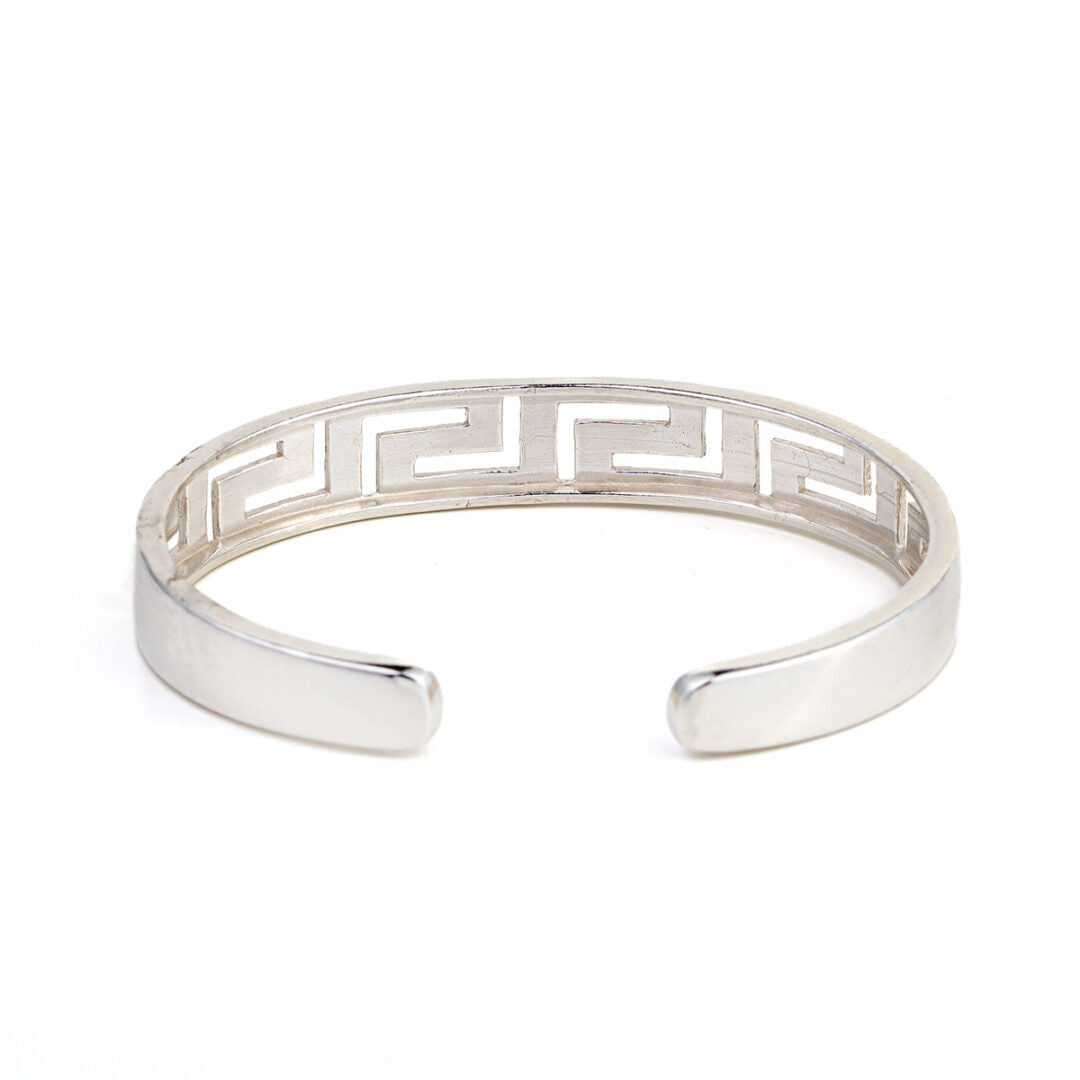 Greek Key Cuff Bracelet - 925 Sterling Silver