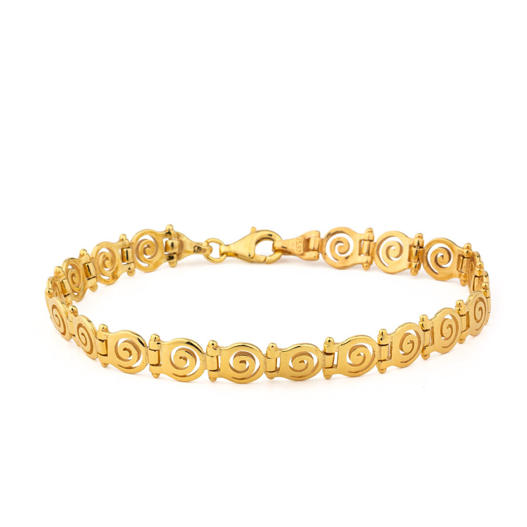 Sterling Silver Gold Plated Spiral Bracelet