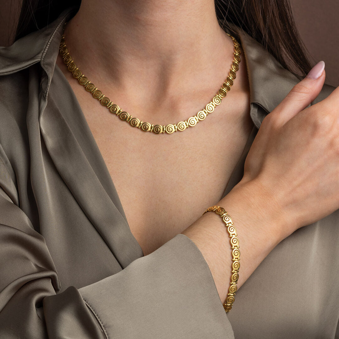Sterling Silver Gold Plated Spiral Bracelet
