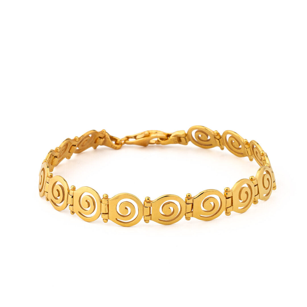Sterling Silver Gold Plated Spiral Bracelet