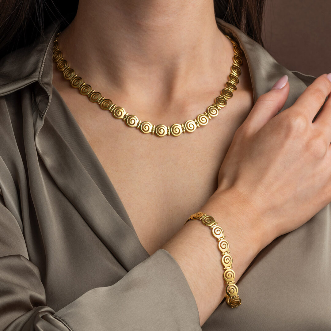 Sterling Silver Gold Plated Spiral Bracelet