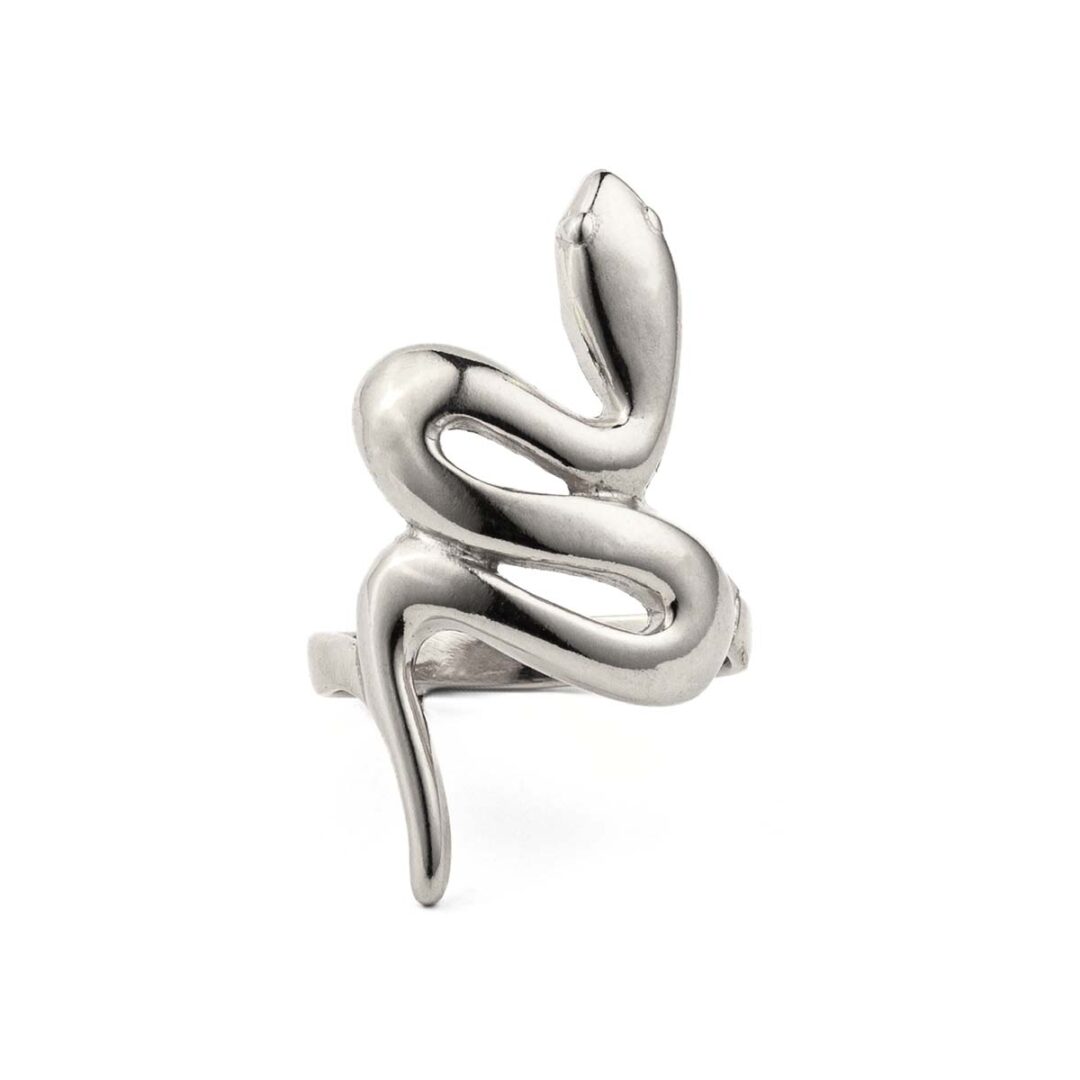 Silver Swirl Serpent Ring - Sterling Silver