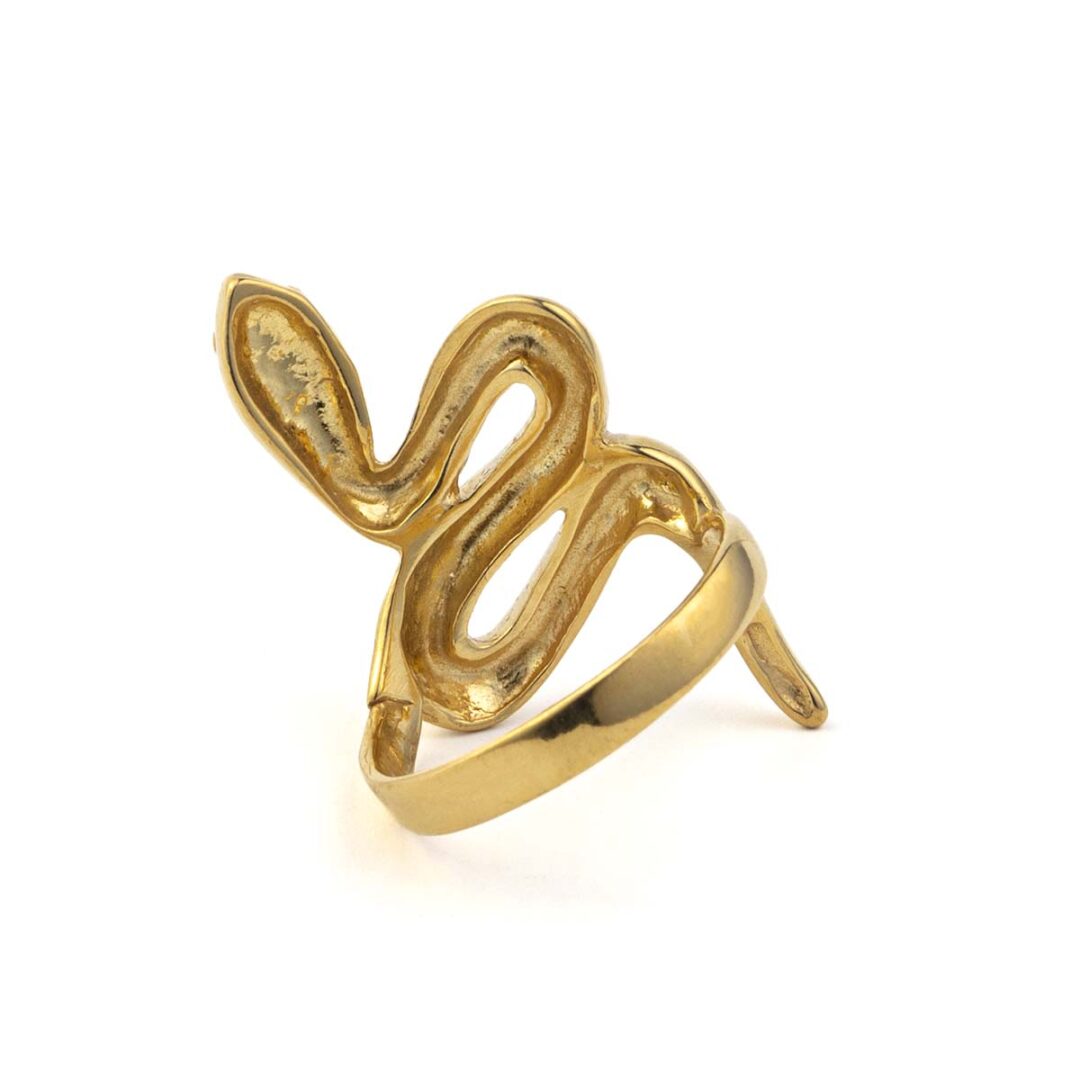 Swirl Snake Ring - Sterling Silver and Gold Plated
