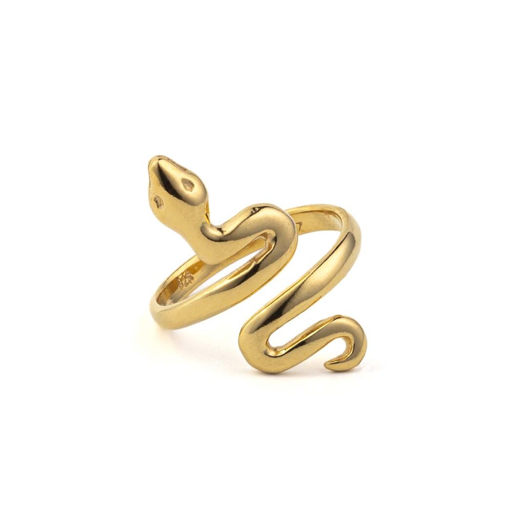 Swirl Snake Ring - 925 Sterling Silver and Gold Plated