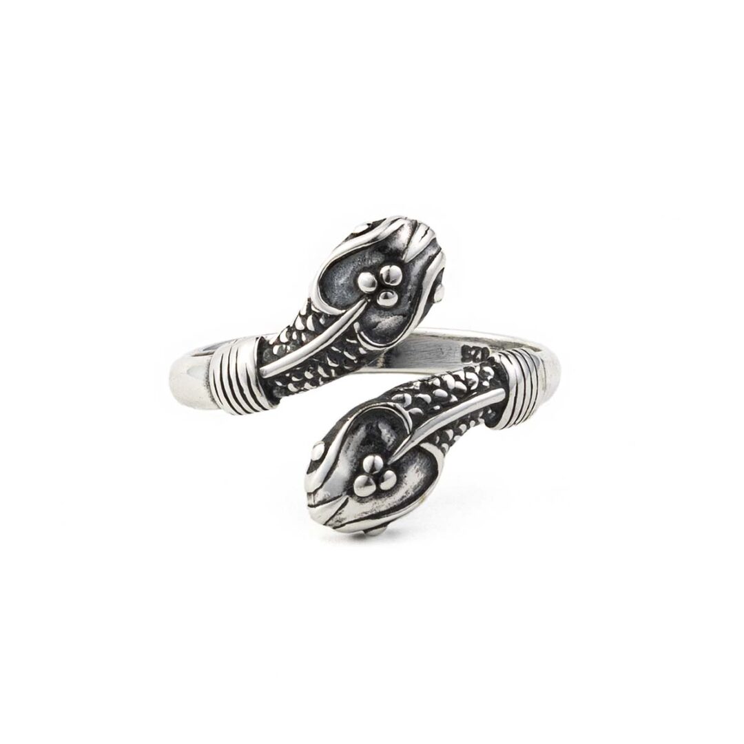 Double Headed Serpent Ring - Sterling Silver