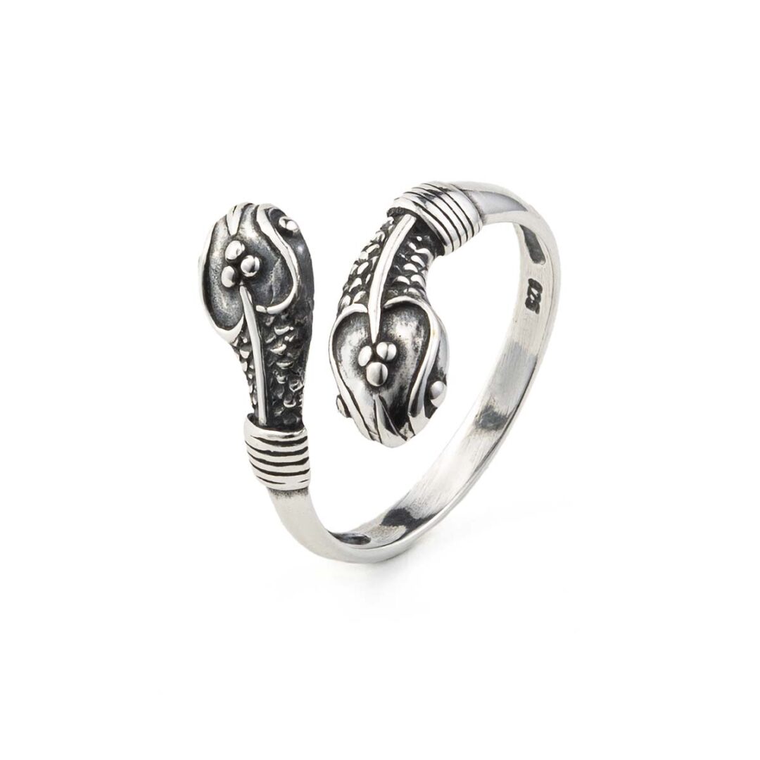 Double Headed Serpent Ring - Sterling Silver