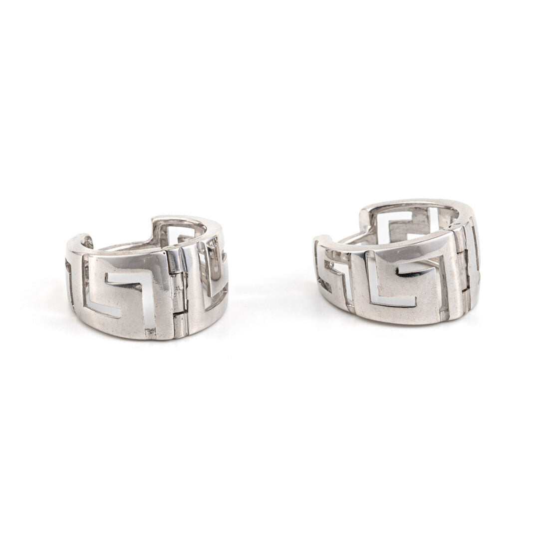 Earrings with Greek Key design