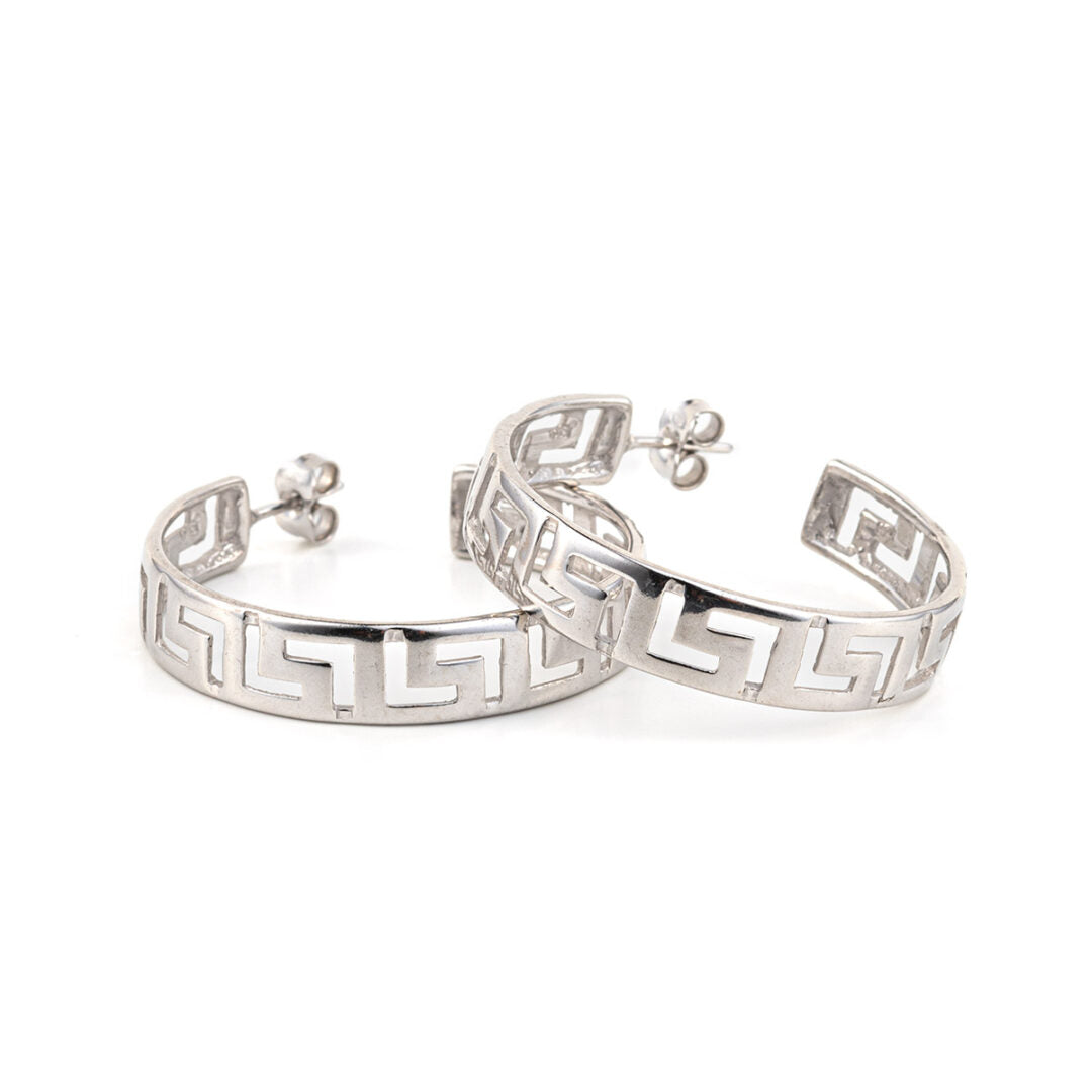 Sterling Silver Meander Earrings