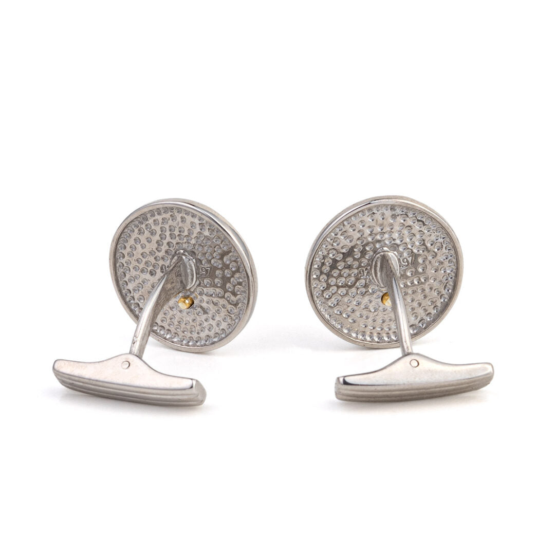 Μανικετόκουμπα με Αθηνά Χαλινίτη - Ασήμι 925 και επιχρυσωμένα