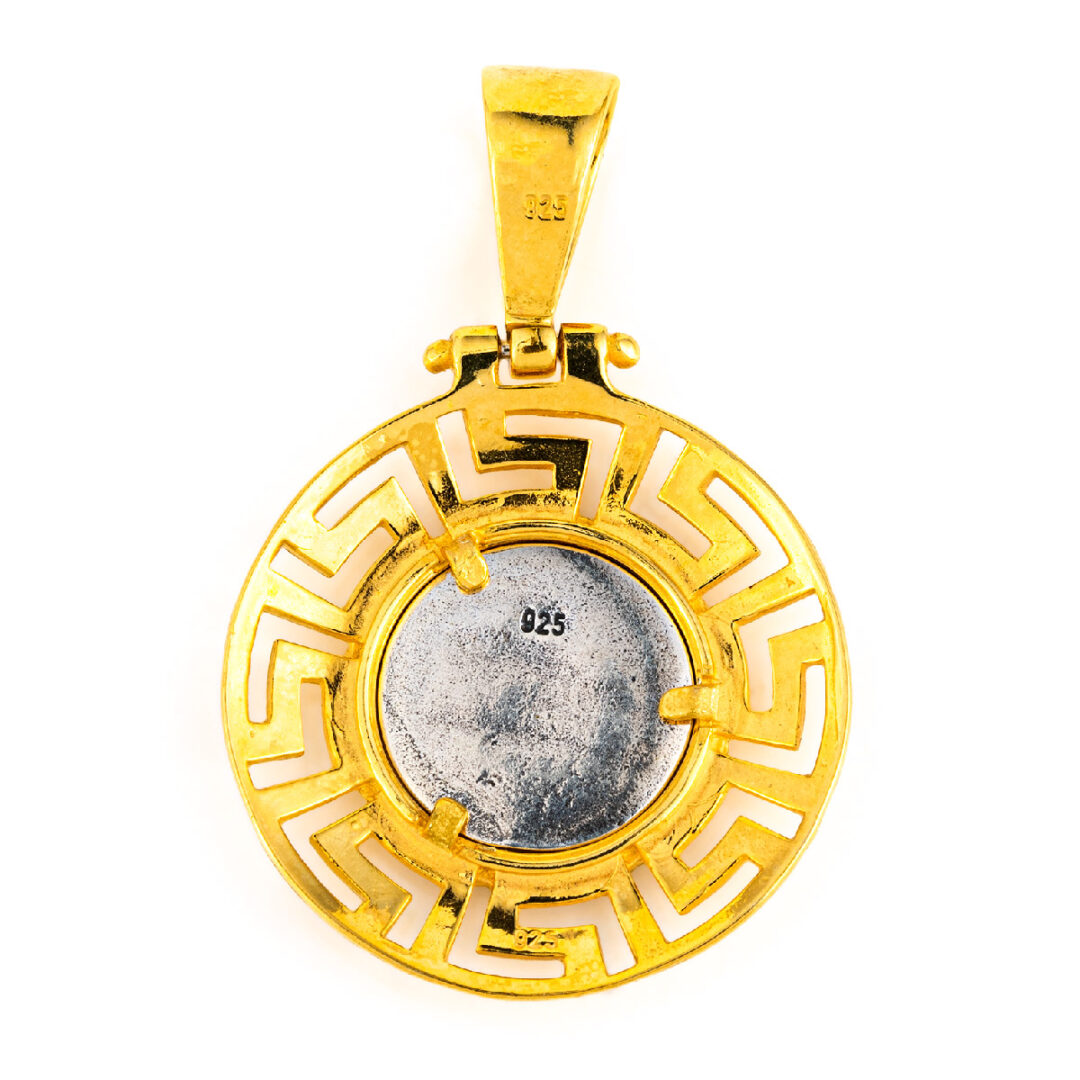 Parthenon Coin Pendant - Sterling Silver Gold plated
