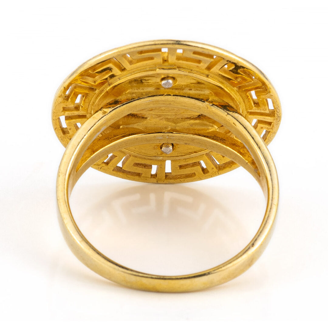 Goddess Athena Coin Ring - Sterling silver Gold plated