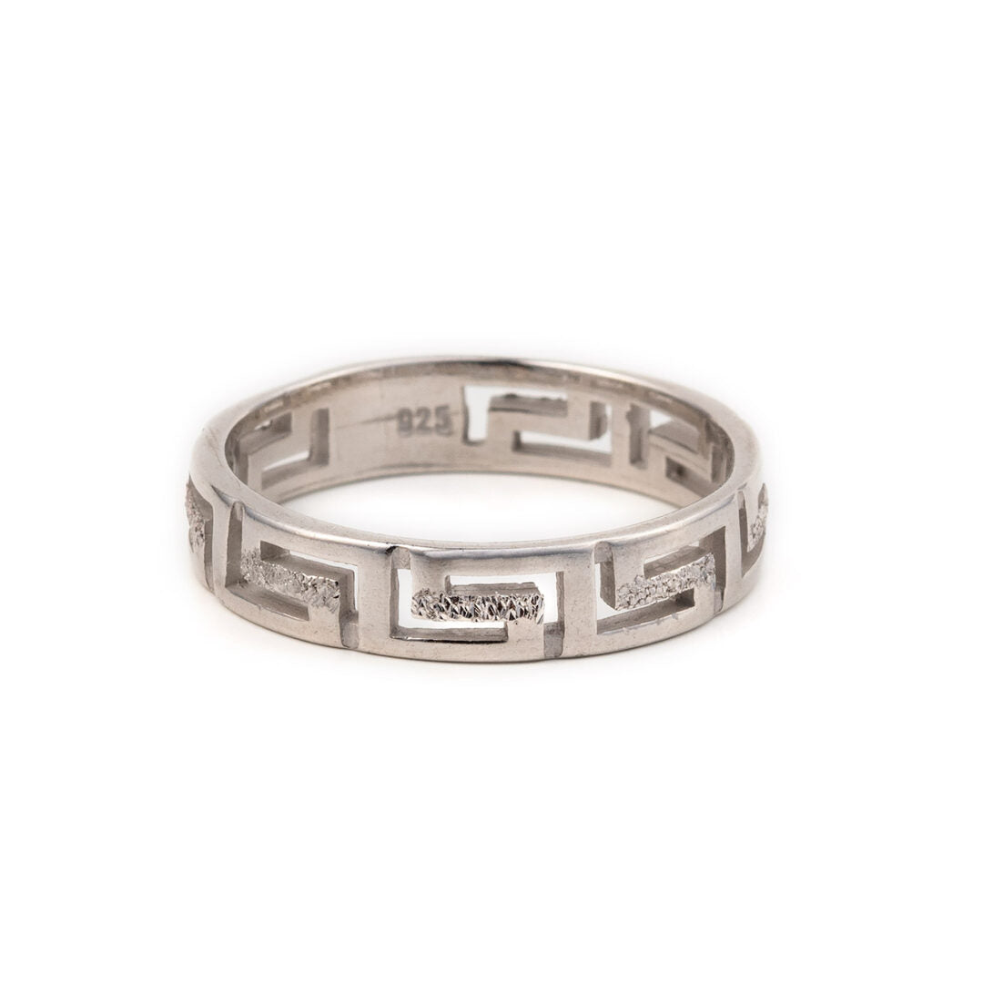 Sterling Silver Meander Ring