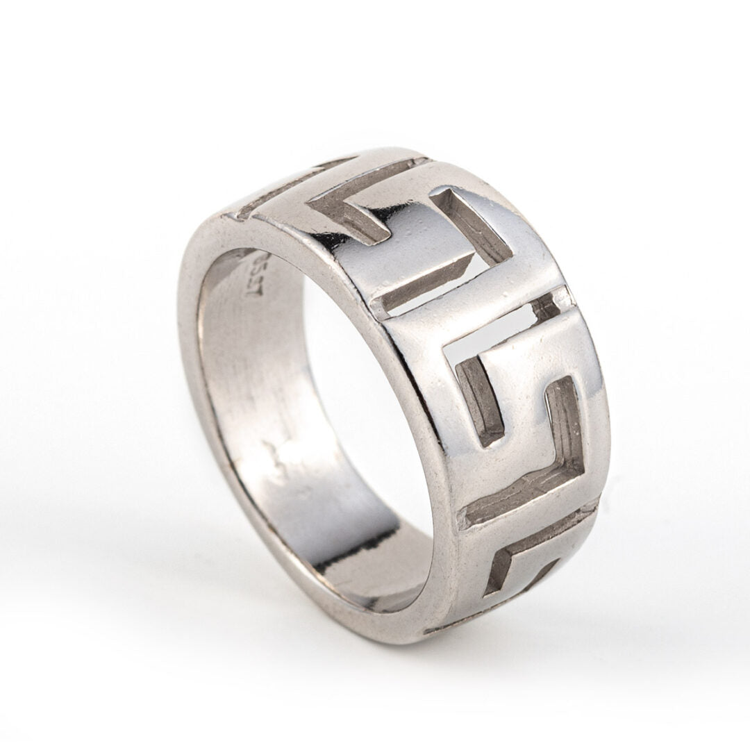Greek key Ring - Sterling Silver