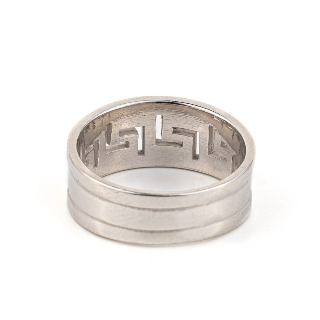 Greek key Meander Ring in Sterling Silver