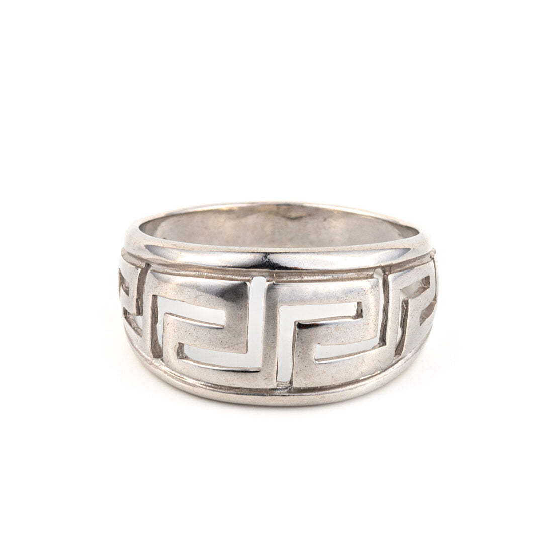 Greek key Ring in Sterling Silver