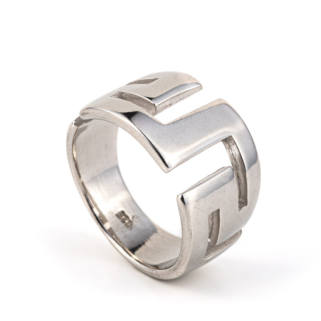 Greek key - Sterling Silver Ring