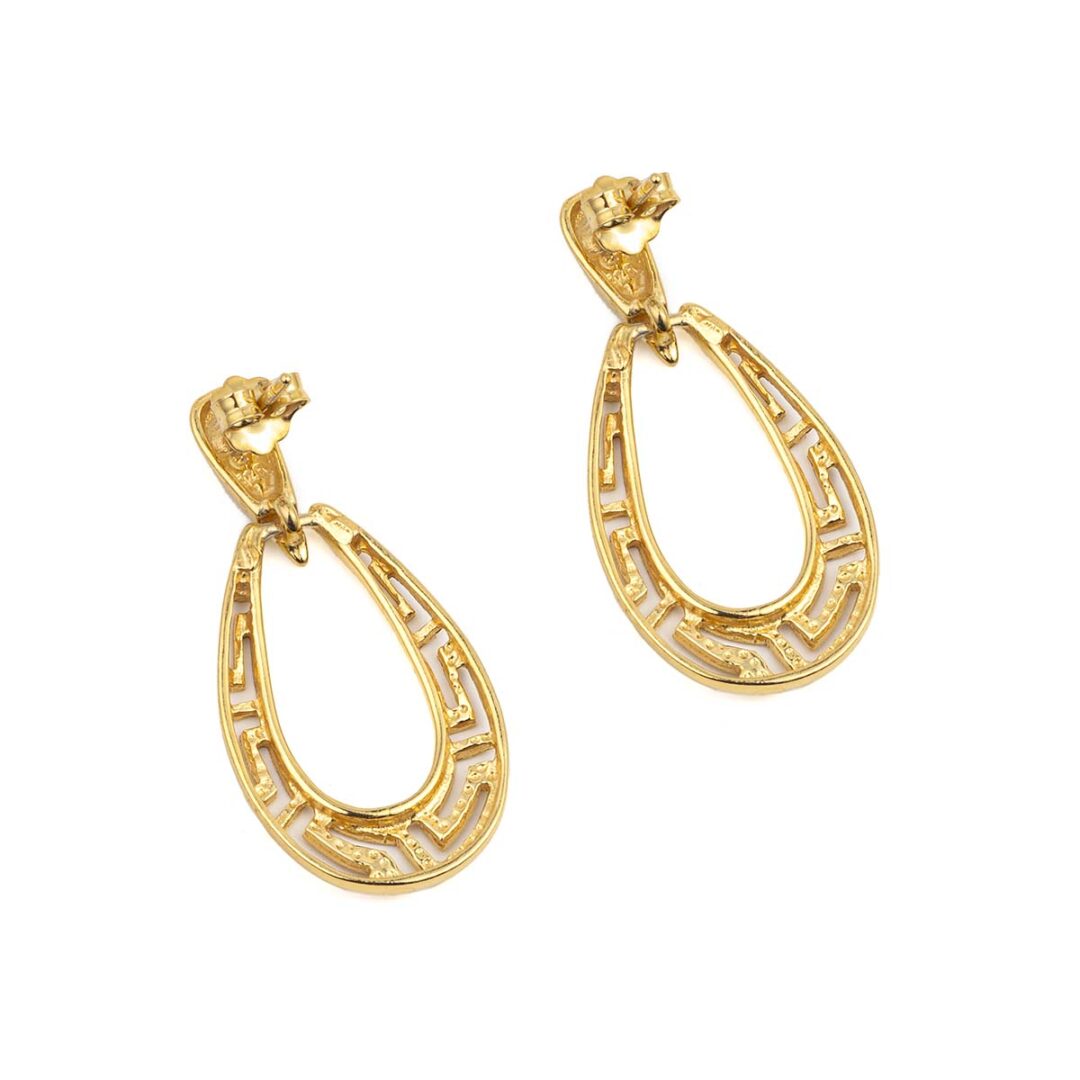 Meander Dangle Earrings - Sterling Silver