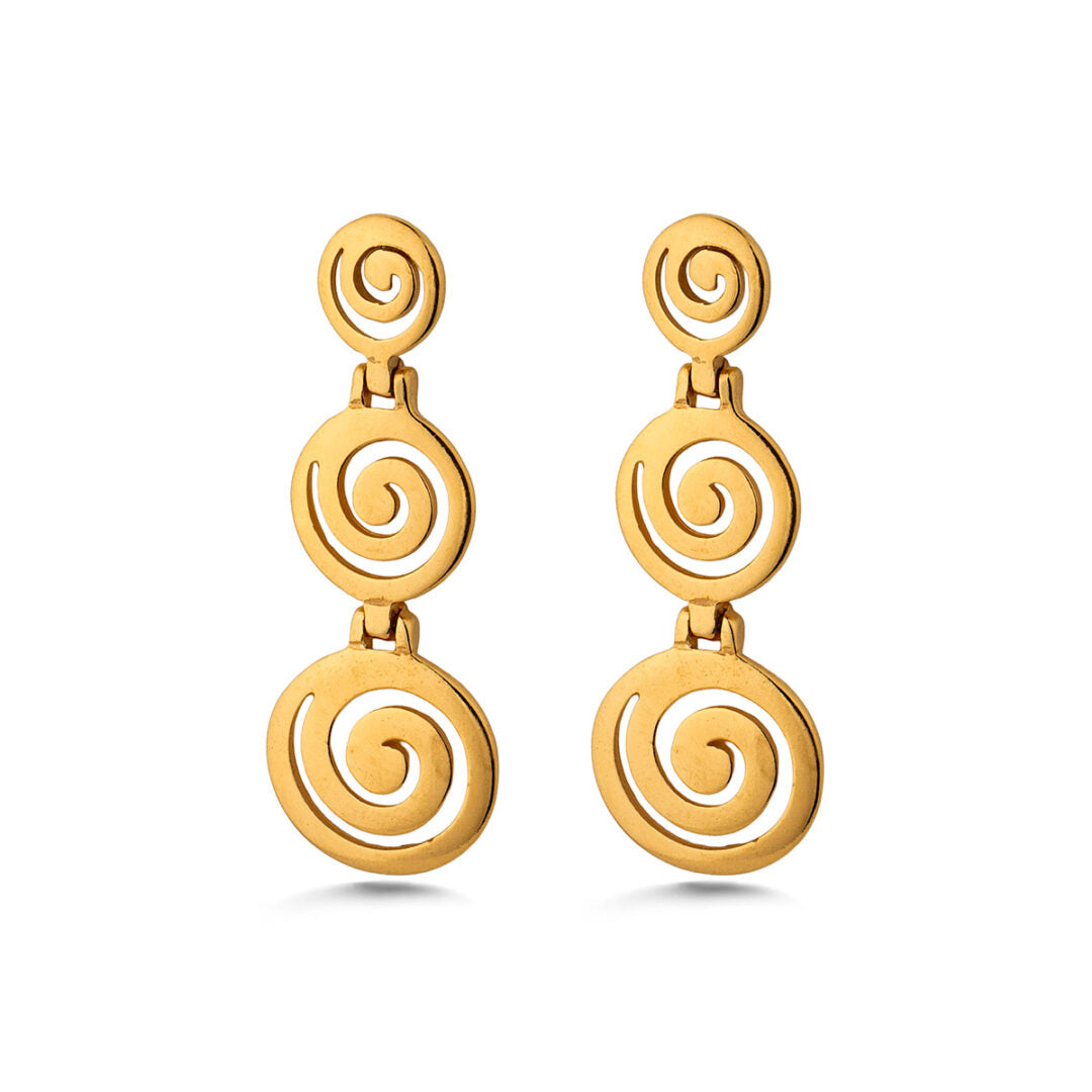 Spiral Drop Earrings in 925 Sterling Silver