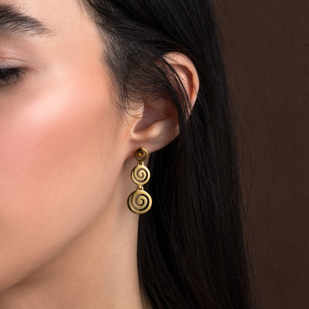 Spiral Drop Earrings in 925 Sterling Silver