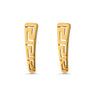 Greek Key Drop Stud Earrings - Sterling Silver 925 — Gold