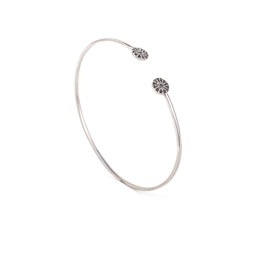 Sterling Silver Evil Eye Bracelet with Zircons