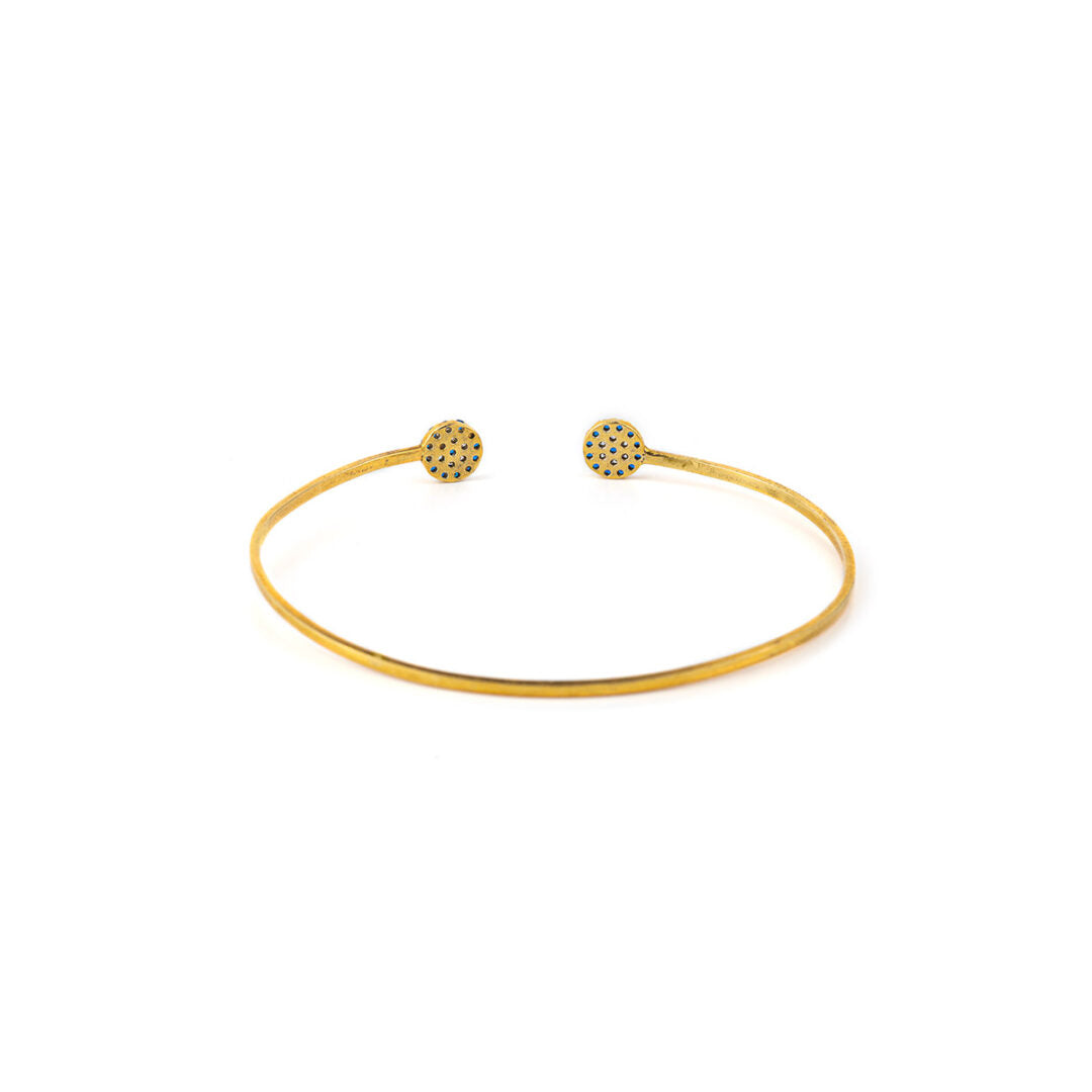 Evil Eye Bracelet with Zircons - Sterling Silver and Gold Plated