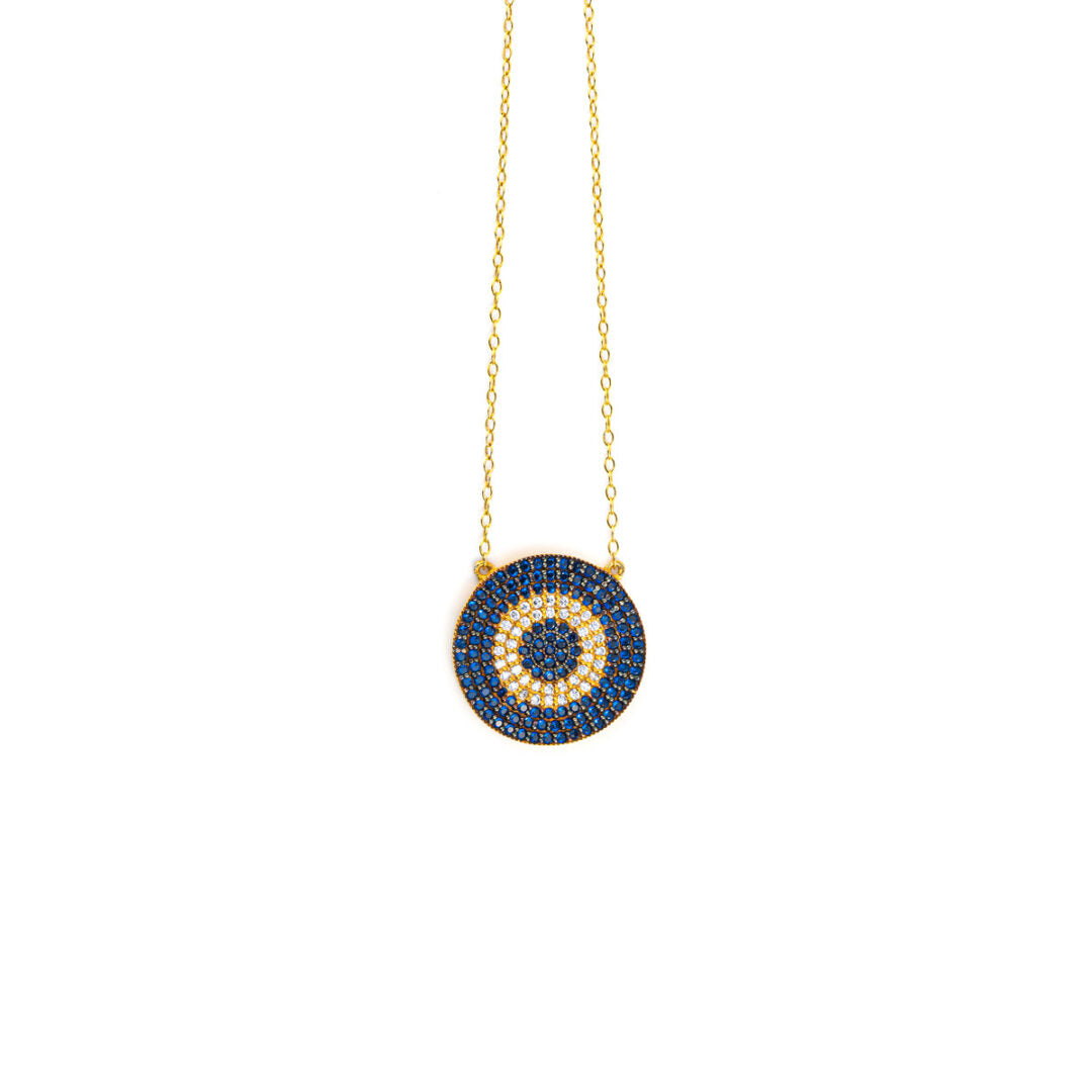 Evil Eye Necklace with Zircon - 925 Silver &amp; Gold Plated
