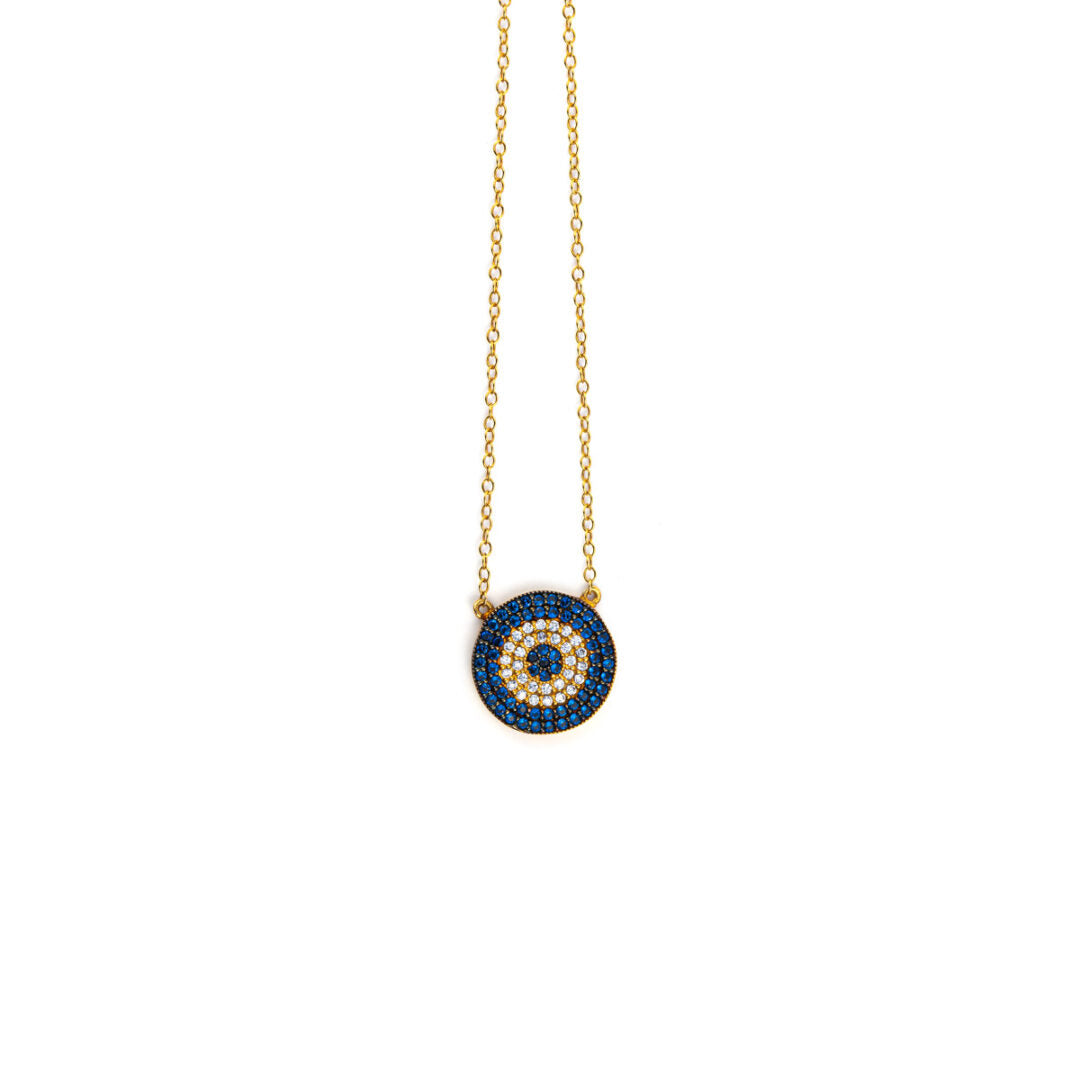Evil Eye Necklace with Zircon - 925 Silver &amp; Gold Plated