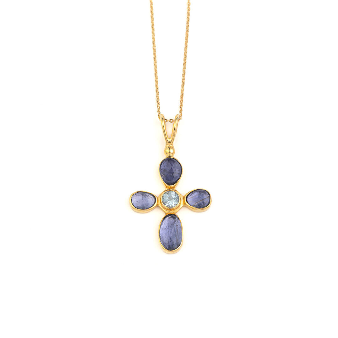 925 Sterling Silver and Gold Plated - Tanzanite Necklace