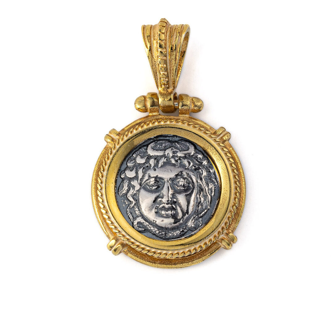 Medusa Pendant - 925 Sterling Silver Gold Plated