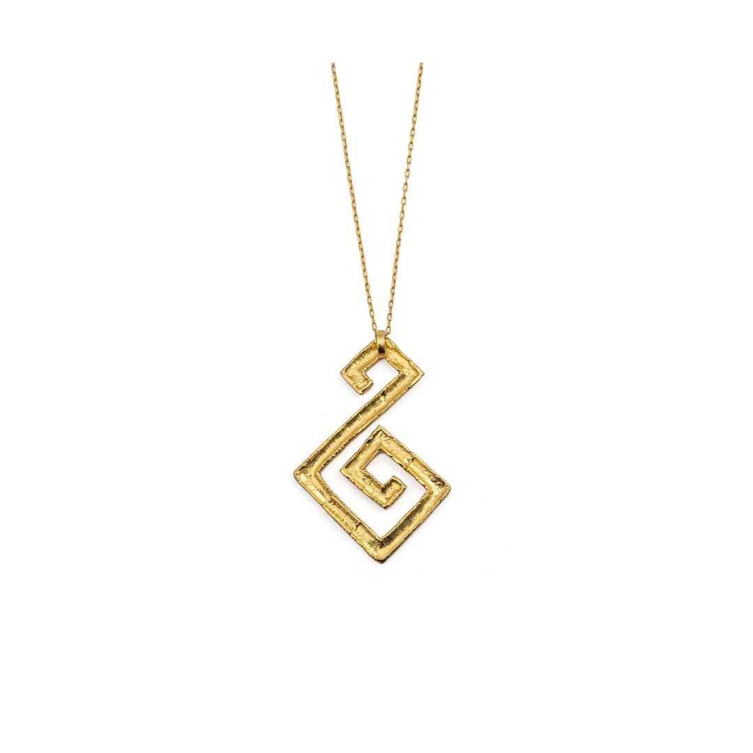 Greek Key Meander Lace Pendant