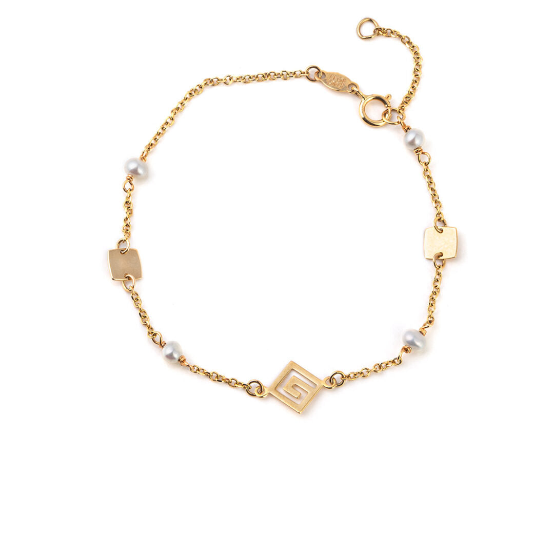 Meander Gold Chain Bracelet