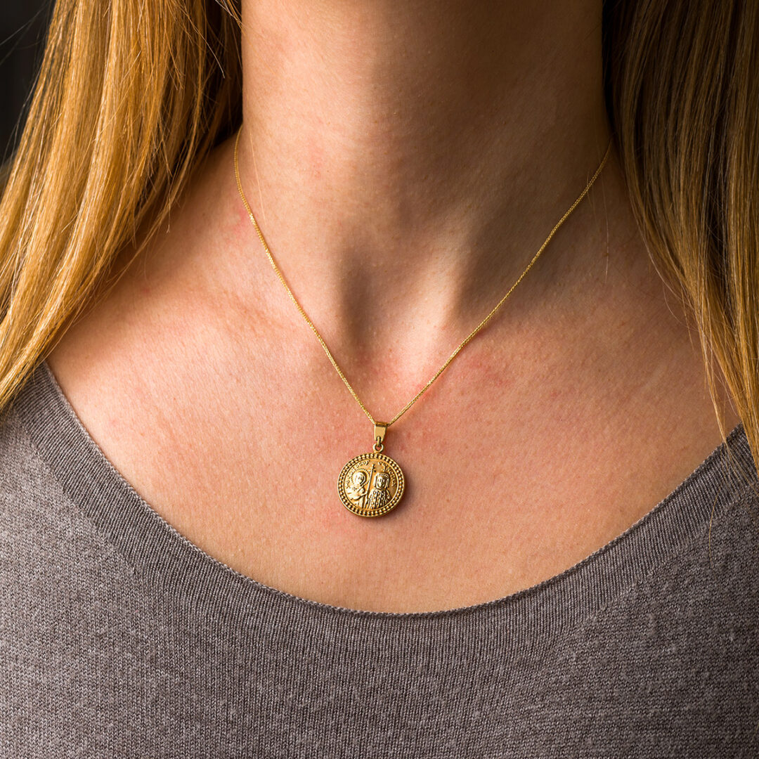 Constantinato Cross Pendant in 14K Yellow Gold