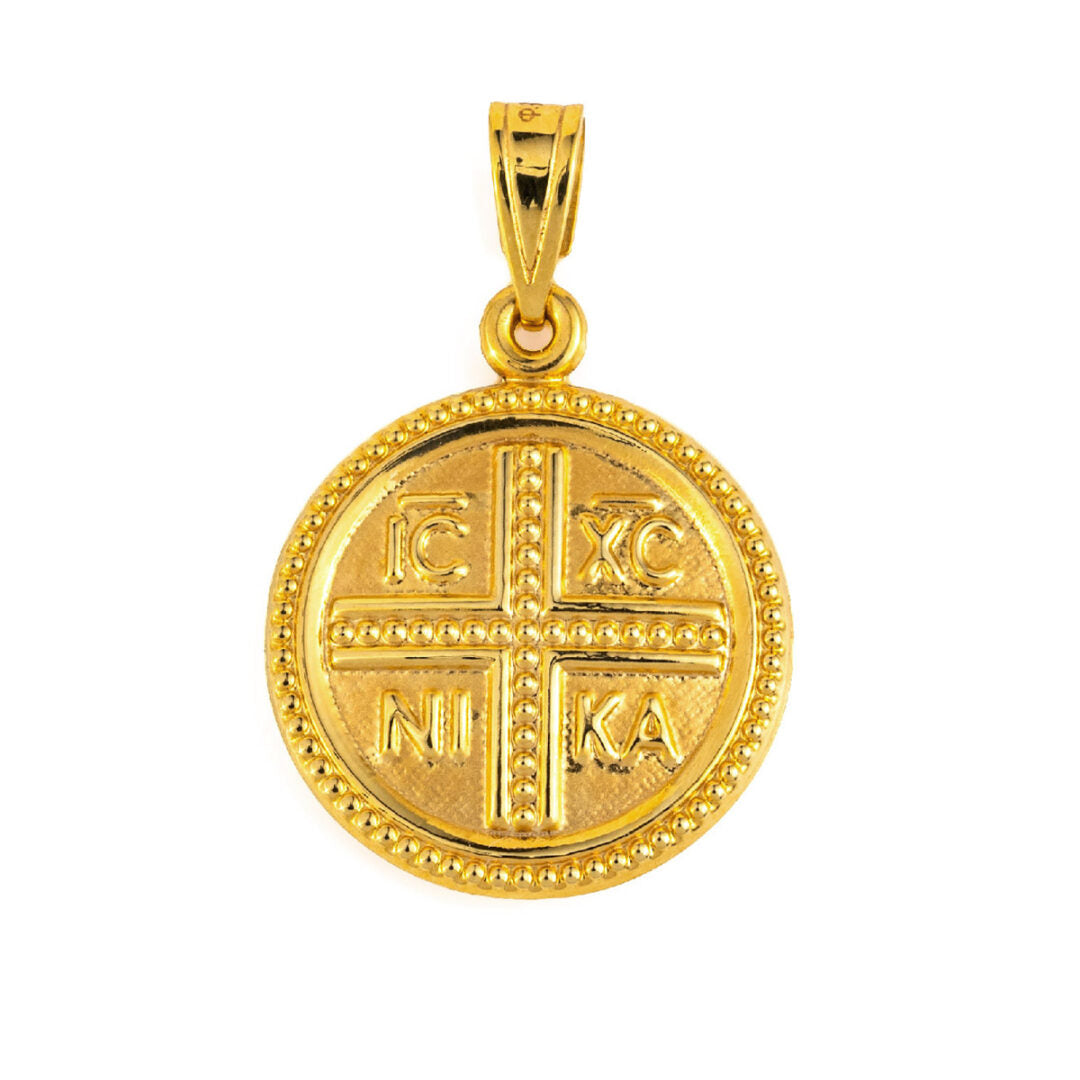 Constantinato Cross Pendant in 14K Yellow Gold