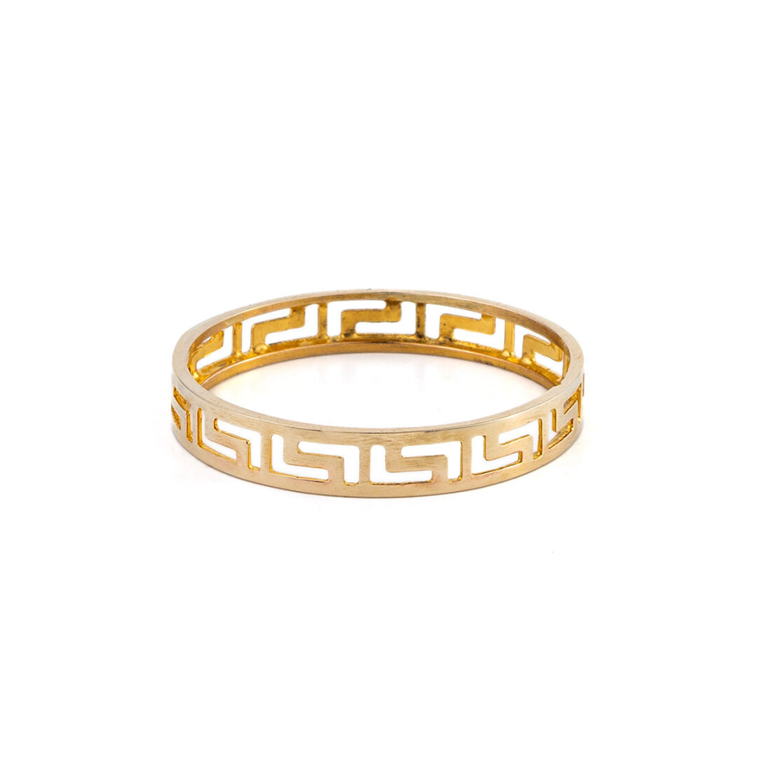 Greek Key Gold Band Ring