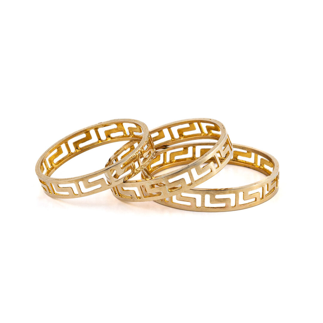 Greek Key Gold Band Ring