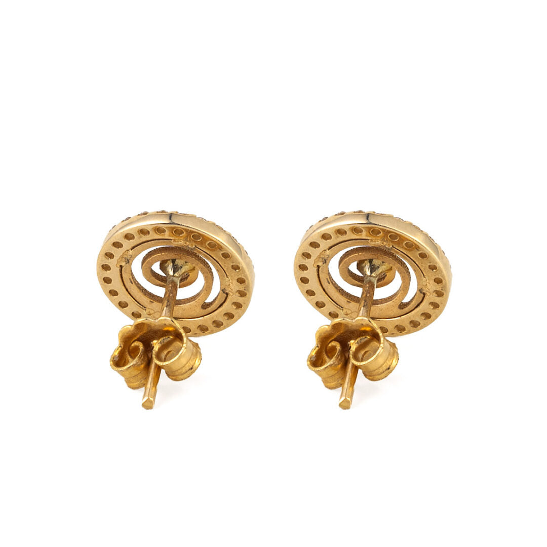 Spiral Stud Earrings – 14K Solid Yellow Gold