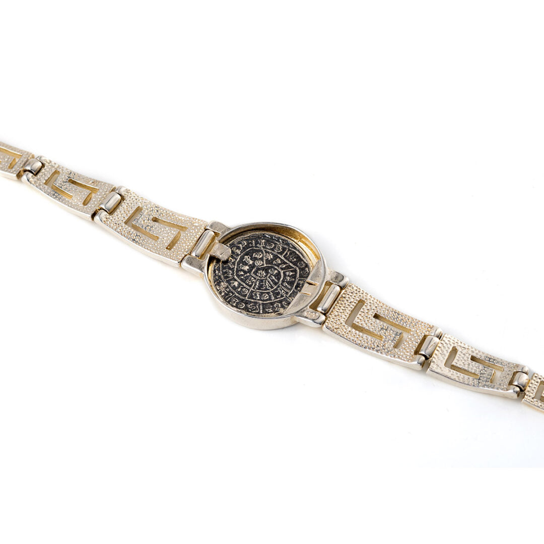 Phaistos Disc Link Bracelet - 925 Sterling Silver
