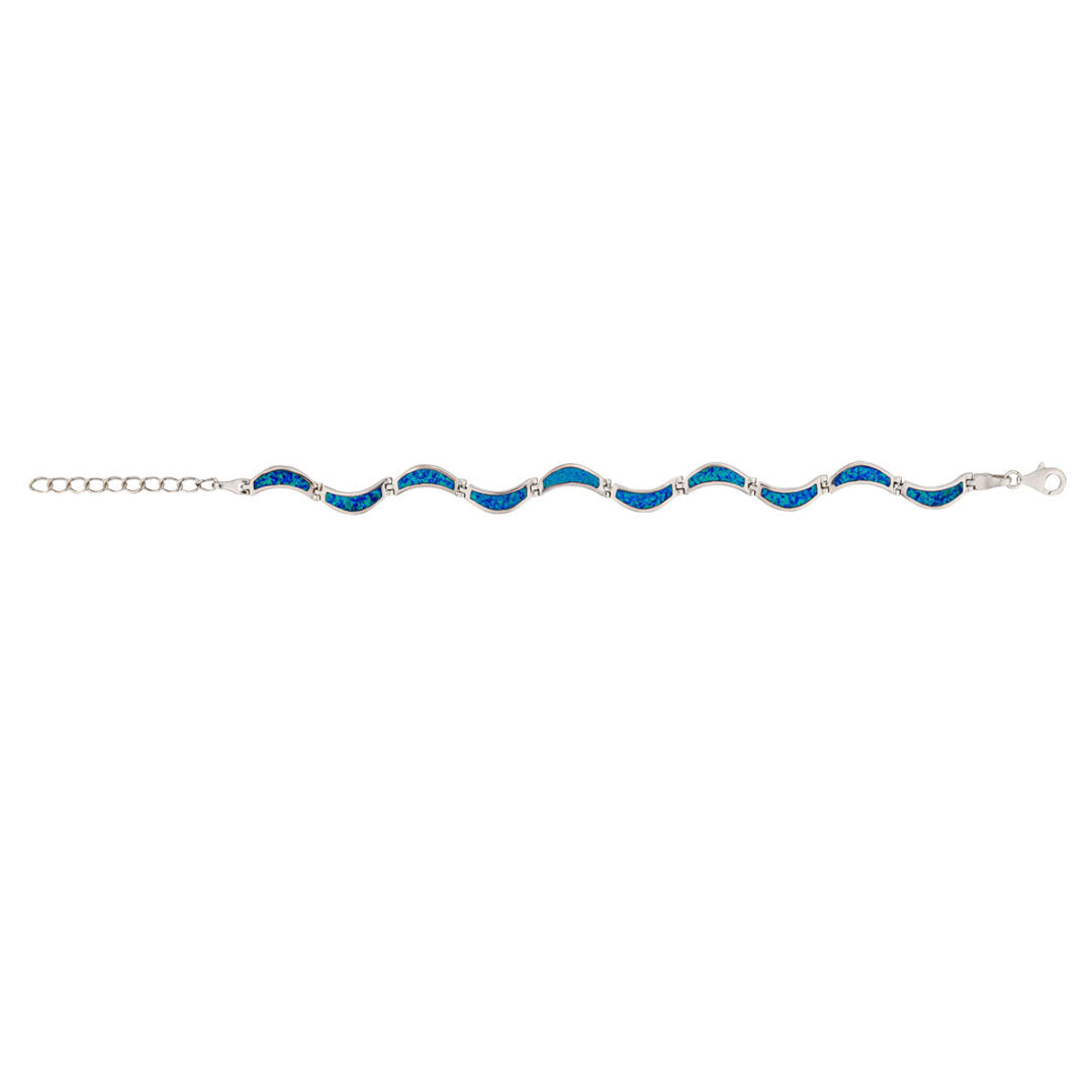 Sterling Silver Blue Opal Bracelet
