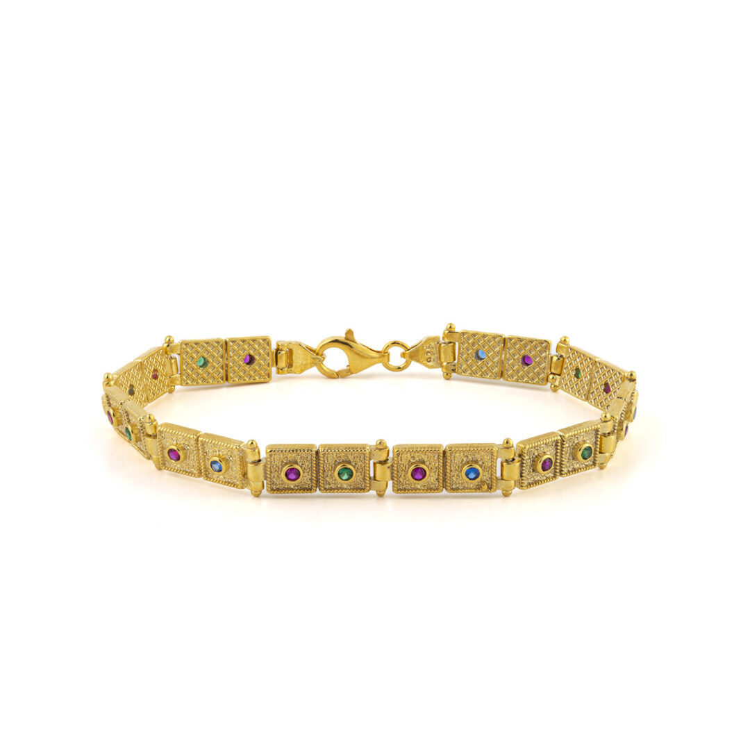 Byzantine Bracelet - Sterling Silver & Gold Plated