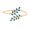 Olive Leaf Opal Bracelet - 925 Sterling Silver and Gold Plated — Blue