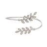 Opal Olive Leaf Bracelet - 925 Sterling Silver — White