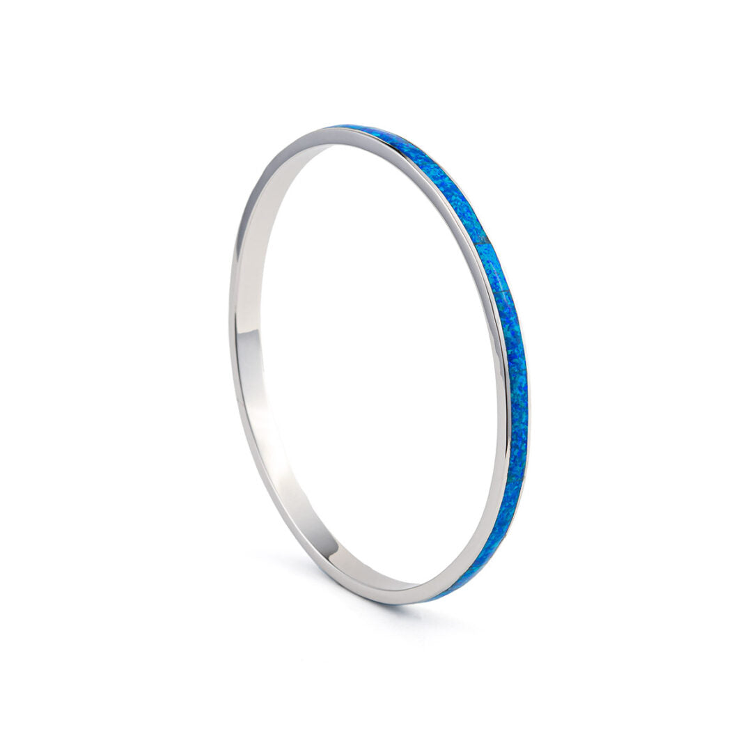 Blue Opal Bracelet Sterling Silver