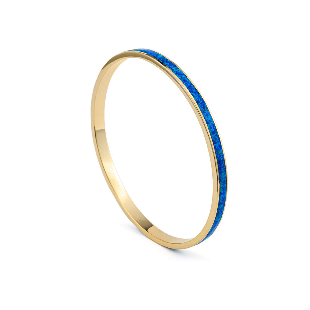 Blue Opal Bracelet Sterling Silver