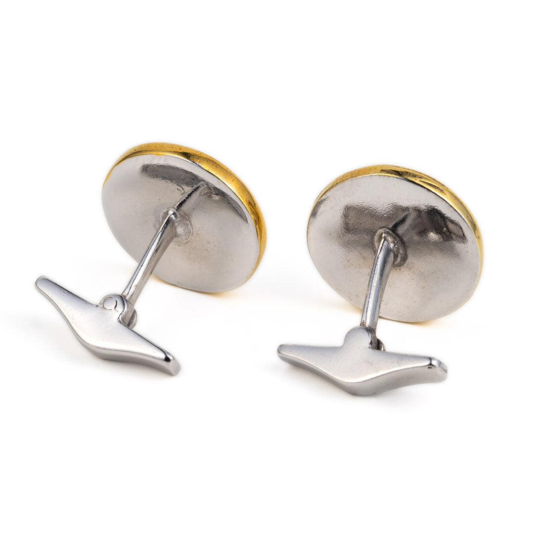 Greek Goddess Athena Cufflinks - Sterling Silver and Gold Plated