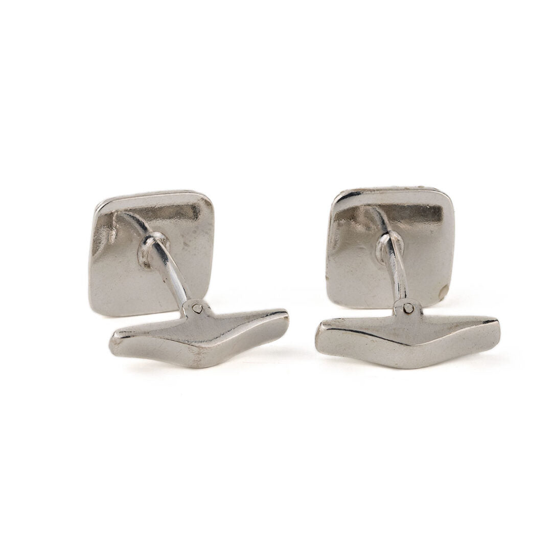 White Stone Cufflinks – 925 Sterling Silver