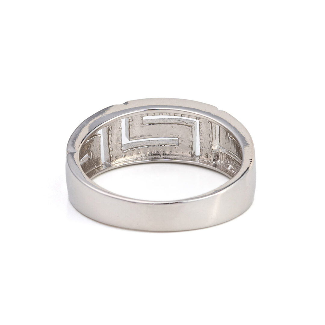 Greek Key Opal Ring – Sterling Silver 925