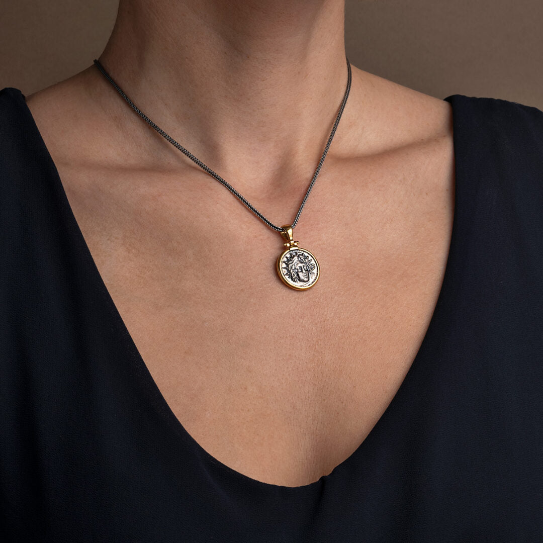 Helios Sun Pendant – 925 Sterling Silver Gold Plated